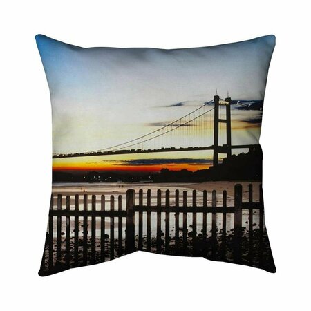 FONDO 20 x 20 in. Bridge by Sunset-Double Sided Print Indoor Pillow FO3337283